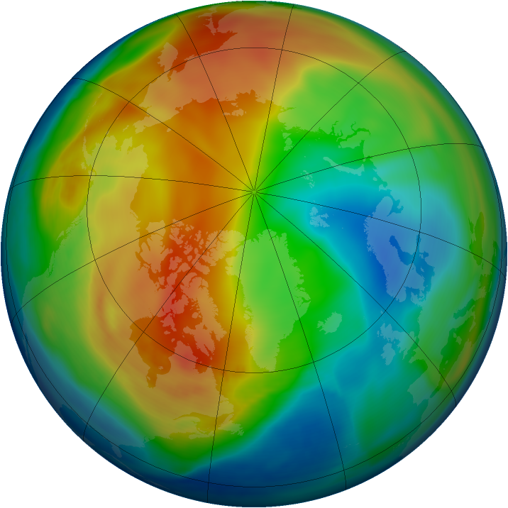 Arctic ozone map for 08 January 2006